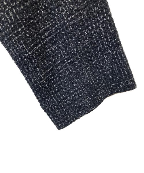 UNITED ARROWS（ユナイテッドアローズ）UNITED ARROWS (ユナイテッドアローズ) ミックスツイード バックペプラム ブラウス ネイビー サイズ:38の古着・服飾アイテム