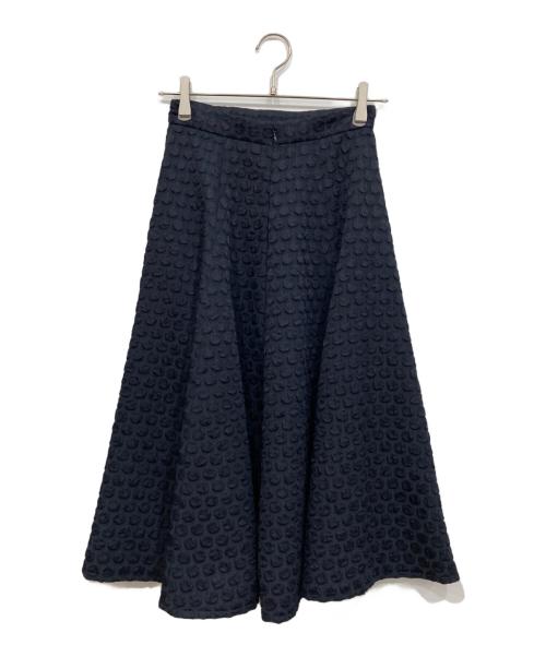 UNTITLED（アンタイトル）UNTITLED (アンタイトル) リッチフクレフレアスカート ネイビーの古着・服飾アイテム