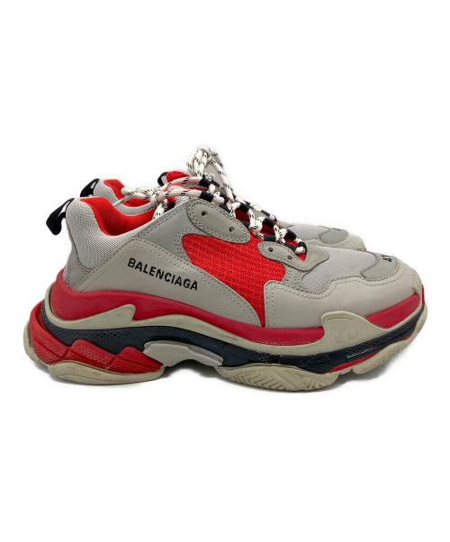 BALENCIAGA（バレンシアガ）BALENCIAGA (バレンシアガ) TRIPLE S グレー×レッド サイズ:27の古着・服飾アイテム