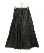 BEARDSLEYビアズリー）の古着「レザー調ギャザーパンツ」｜ブラック