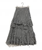 CADUNEカデュネ）の古着「フリルスカート」｜ブラック