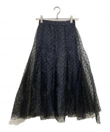 ST.ROONEY（セントルーニー）の古着「オーガンジードットスカート」｜ネイビー