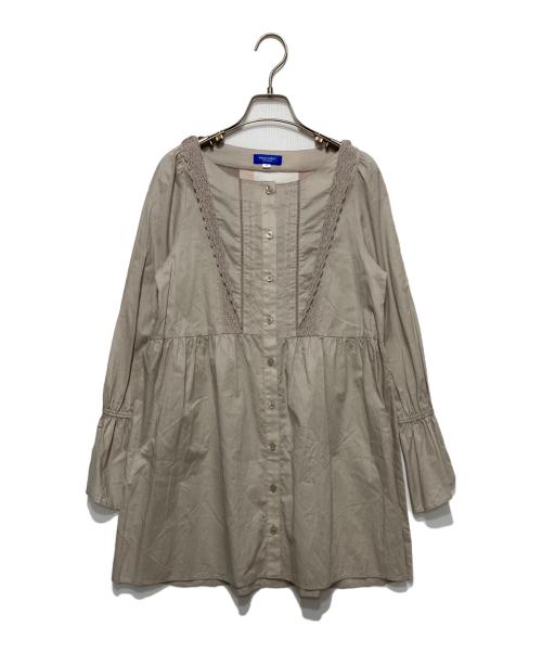 BLUE LABEL CRESTBRIDGE（ブルーレーベルクレストブリッジ）BLUE LABEL CRESTBRIDGE (ブルーレーベルクレストブリッジ) コットンローン チュニックブラウス ベージュ サイズ:36の古着・服飾アイテム