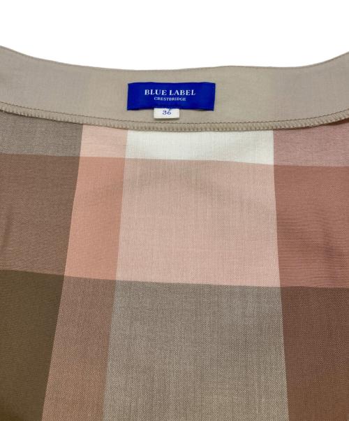 BLUE LABEL CRESTBRIDGE（ブルーレーベルクレストブリッジ）BLUE LABEL CRESTBRIDGE (ブルーレーベルクレストブリッジ) コットンローン チュニックブラウス ベージュ サイズ:36の古着・服飾アイテム