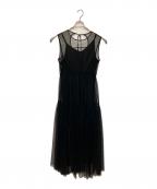 Ameriアメリ）の古着「BLACK TULLE WAVE TIERED DRESS」｜ブラック