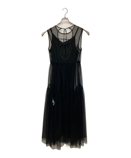 Ameri（アメリ）Ameri (アメリ) BLACK TULLE WAVE TIERED DRESS ブラック サイズ:SIZE Mの古着・服飾アイテム