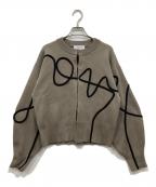 Adam et Ropeアダム エ ロペ）の古着「ラインアートカーディガン」｜ベージュ