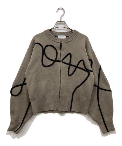 Adam et Rope（アダム エ ロペ）Adam et Rope (アダム エ ロペ) ラインアートカーディガン ベージュ サイズ:Freeの古着・服飾アイテム