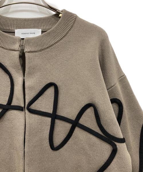 Adam et Rope（アダム エ ロペ）Adam et Rope (アダム エ ロペ) ラインアートカーディガン ベージュ サイズ:Freeの古着・服飾アイテム