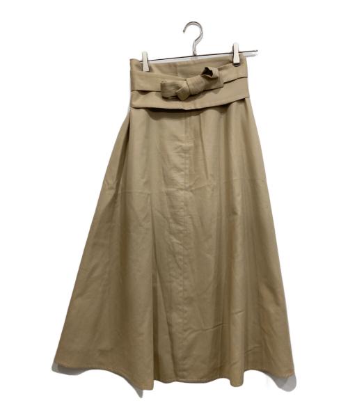 ebure（エブール）ebure (エブール) ベルト付スカート ベージュ サイズ:38の古着・服飾アイテム