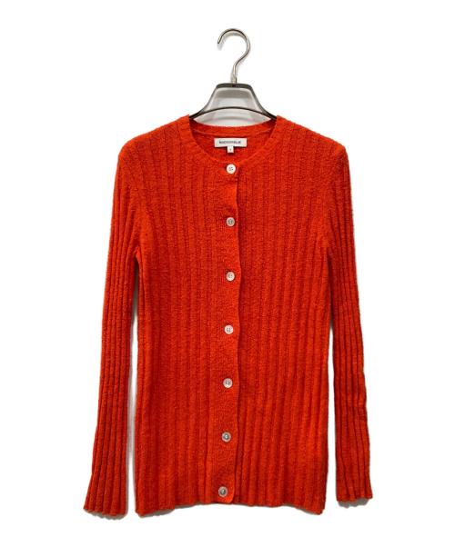 MADISON BLUE（マディソンブルー）MADISON BLUE (マディソンブルー) リブクルーネックカーディガン オレンジの古着・服飾アイテム