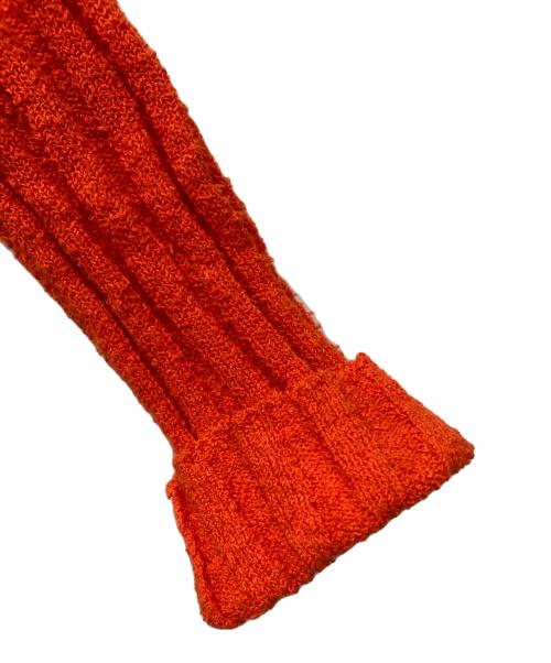 MADISON BLUE（マディソンブルー）MADISON BLUE (マディソンブルー) リブクルーネックカーディガン オレンジの古着・服飾アイテム