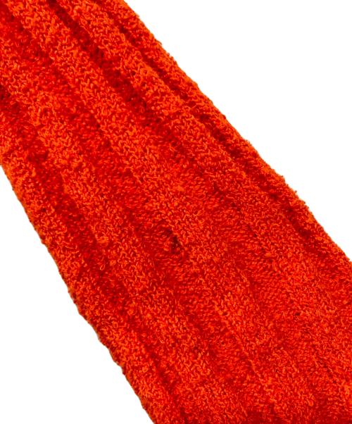 MADISON BLUE（マディソンブルー）MADISON BLUE (マディソンブルー) リブクルーネックカーディガン オレンジの古着・服飾アイテム