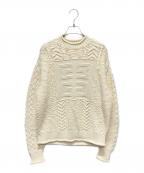 GIVENCHYジバンシィ）の古着「Givenchy Logo Cable Knit Sweater/ロゴケーブルニット」｜アイボリー