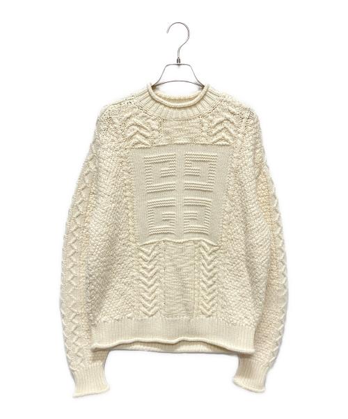 GIVENCHY（ジバンシィ）GIVENCHY (ジバンシィ) Givenchy Logo Cable Knit Sweater/ロゴケーブルニット アイボリー サイズ:Sの古着・服飾アイテム