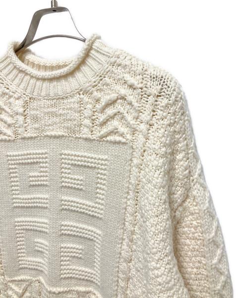 GIVENCHY（ジバンシィ）GIVENCHY (ジバンシィ) Givenchy Logo Cable Knit Sweater/ロゴケーブルニット アイボリー サイズ:Sの古着・服飾アイテム
