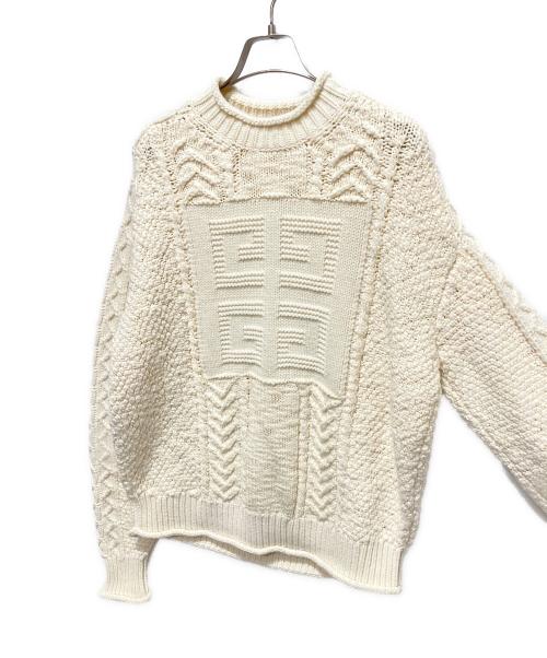 GIVENCHY（ジバンシィ）GIVENCHY (ジバンシィ) Givenchy Logo Cable Knit Sweater/ロゴケーブルニット アイボリー サイズ:Sの古着・服飾アイテム