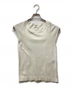 HERMESエルメス）の古着「Hロゴシルク混フレンチスリーブニット」｜ホワイト