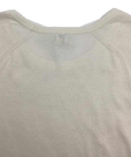 HERMES（エルメス）HERMES (エルメス) Hロゴシルク混フレンチスリーブニット ホワイト サイズ:34の古着・服飾アイテム