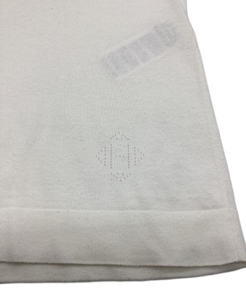 HERMES（エルメス）HERMES (エルメス) Hロゴシルク混フレンチスリーブニット ホワイト サイズ:34の古着・服飾アイテム