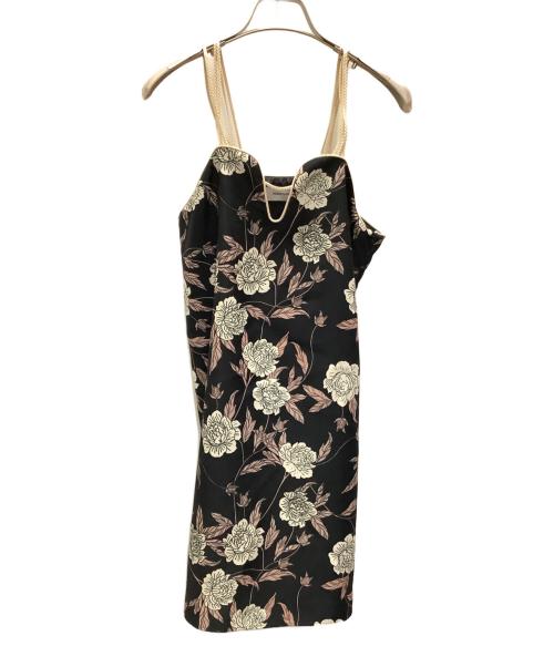 FUMIE=TANAKA（フミエタナカ）FUMIE=TANAKA (フミエタナカ) フラワープリントキャミ ワンピース　FUMIE=TANAKA（フミエタナカ）　F23S-27 ブラック サイズ:2の古着・服飾アイテム