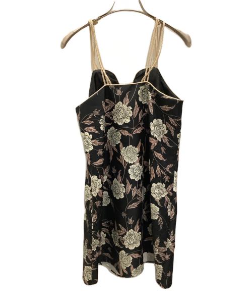 FUMIE=TANAKA（フミエタナカ）FUMIE=TANAKA (フミエタナカ) フラワープリントキャミ ワンピース　FUMIE=TANAKA（フミエタナカ）　F23S-27 ブラック サイズ:2の古着・服飾アイテム