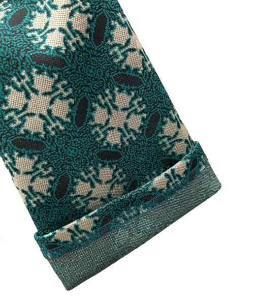 FUMIE=TANAKA（フミエタナカ）FUMIE=TANAKA (フミエタナカ) ジャカードフレアワンピース　FUMIE=TANAKA (フミエタナカ)　	F23A-13 グリーン サイズ:2の古着・服飾アイテム