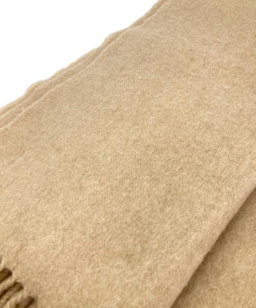 HERMES（エルメス）HERMES (エルメス) ロゴ刺繍カシミヤマフラー ベージュの古着・服飾アイテム