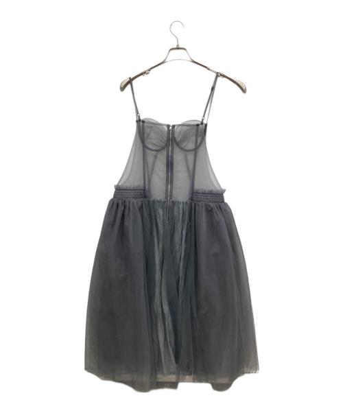 la belle etude（ラベルエチュード）la belle Etude (ラベルエチュード) ローウエストビスチェ ワンピース グレー サイズ:freeの古着・服飾アイテム