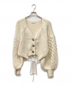 ETRE TOKYOエトレトウキョウ）の古着「ボリュームスリーブニットカーディガン」｜アイボリー