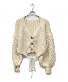 ETRE TOKYO（エトレトウキョウ）の古着「ボリュームスリーブニットカーディガン」｜アイボリー