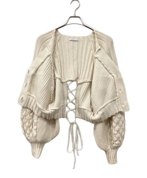 ETRE TOKYO（エトレトウキョウ）ETRE TOKYO (エトレトウキョウ) ボリュームスリーブニットカーディガン アイボリー サイズ:FREEの古着・服飾アイテム