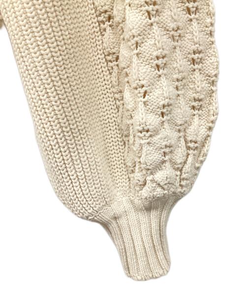 ETRE TOKYO（エトレトウキョウ）ETRE TOKYO (エトレトウキョウ) ボリュームスリーブニットカーディガン アイボリー サイズ:FREEの古着・服飾アイテム