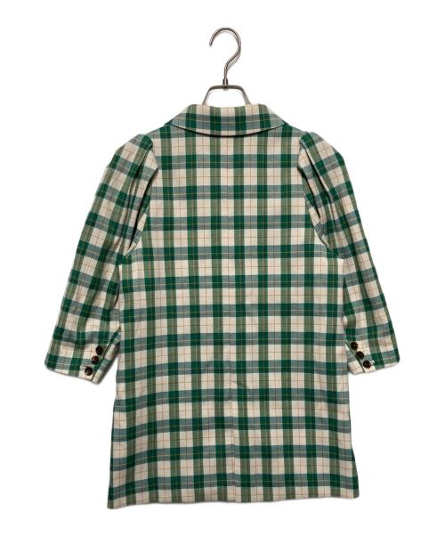 COEL（コエル）COEL (コエル) チェック柄袖ボリュームジャケット グリーン サイズ:36の古着・服飾アイテム