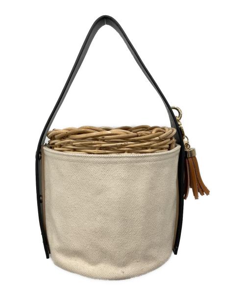 A MON GOUT（アモング）A MON GOUT (アモング) カゴバッグ ベージュ×ブラックの古着・服飾アイテム