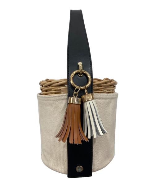 A MON GOUT（アモング）A MON GOUT (アモング) カゴバッグ ベージュ×ブラックの古着・服飾アイテム