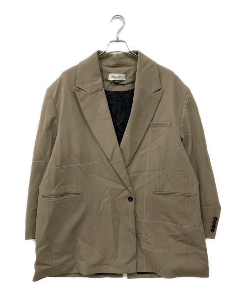 ZARA（ザラ）ZARA (ザラ) MAISON SPECIAL (メゾンスペシャル) オーバーサイズブレザートップステッチ ベージュ サイズ:M/Lの古着・服飾アイテム