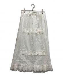 BEAMS BOY（ビームスボーイ）の古着「ユーロ ヴィンテージ タック スカート」｜ホワイト