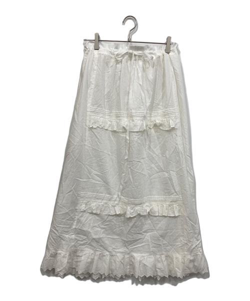 BEAMS BOY（ビームスボーイ）BEAMS BOY (ビームスボーイ) ユーロ ヴィンテージ タック スカート ホワイト サイズ:Freeの古着・服飾アイテム