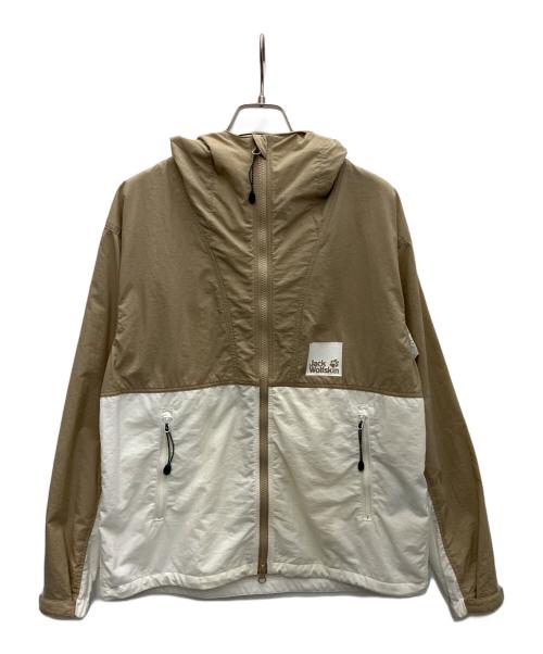 Jack Wolfskin（ジャック ウルフスキン）Jack Wolfskin (ジャック ウルフスキン) JP CLASSIC VERSA JACKET W ベージュ×ホワイト サイズ:Lの古着・服飾アイテム