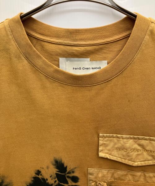 FenG CHen WANG（フェンチェンワン）FENG CHEN WANG (フェンチェンワン) Bleached Pocket T-Shirt イエロー サイズ:Lの古着・服飾アイテム