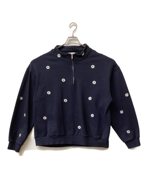 nick gear（ニックギア）nick gear (ニックギア) FLOWER HALFZIP SWEAT(フラワーハーフジップ スウェット) ネイビー サイズ:XLの古着・服飾アイテム