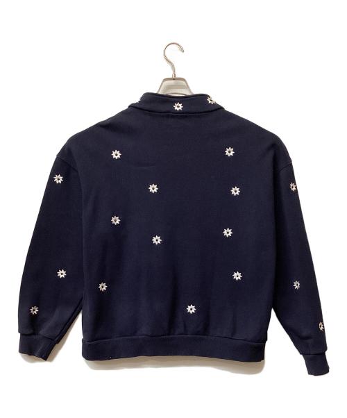 nick gear（ニックギア）nick gear (ニックギア) FLOWER HALFZIP SWEAT(フラワーハーフジップ スウェット) ネイビー サイズ:XLの古着・服飾アイテム