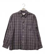 MHLエムエイチエル）の古着「チェックシャツ」｜ネイビー