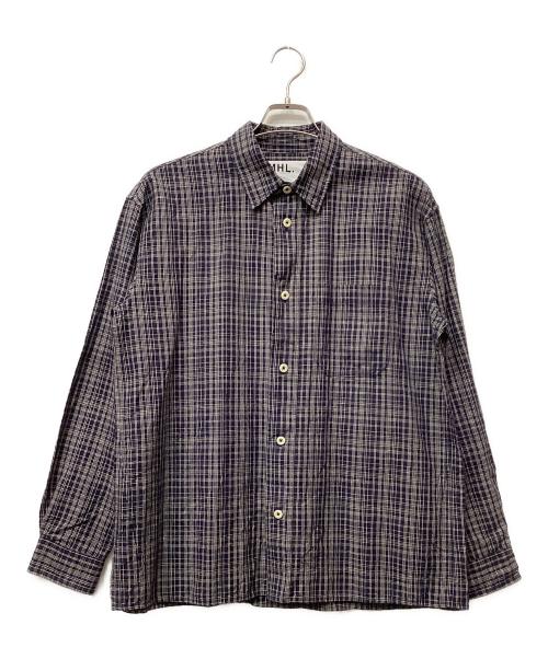 MHL（エムエイチエル）MHL (エムエイチエル) チェックシャツ ネイビー サイズ:Lの古着・服飾アイテム
