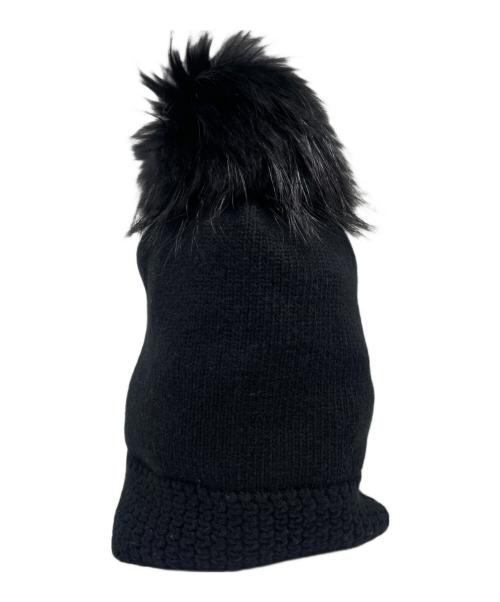 MONCLER（モンクレール）MONCLER (モンクレール) ファーポン付ニット帽/	BERRETTO TRICOT ブラックの古着・服飾アイテム