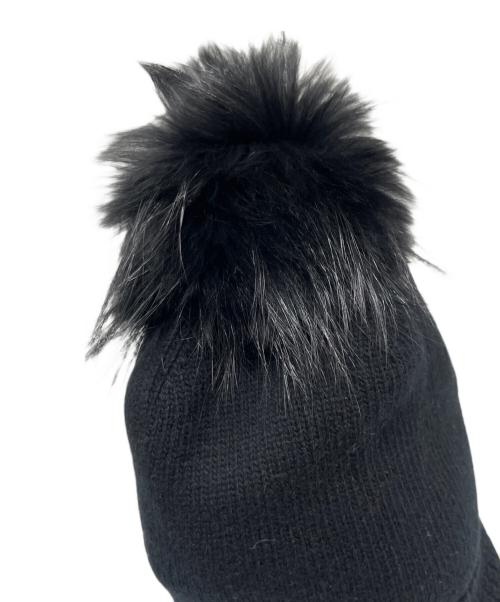 MONCLER（モンクレール）MONCLER (モンクレール) ファーポン付ニット帽/	BERRETTO TRICOT ブラックの古着・服飾アイテム