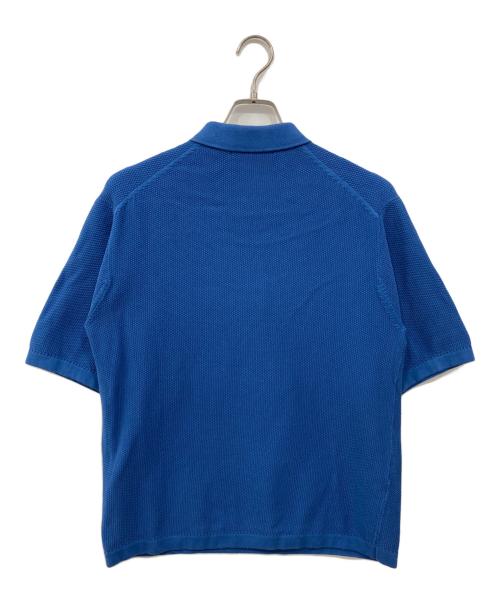 LANVIN（ランバン）LANVIN (ランバン) DEMON PIQUE POLO COLLAR S/S SWEATER ブルー サイズ:48の古着・服飾アイテム