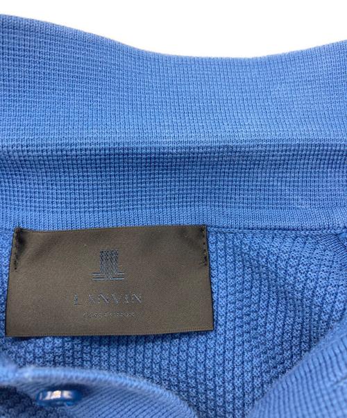 LANVIN（ランバン）LANVIN (ランバン) DEMON PIQUE POLO COLLAR S/S SWEATER ブルー サイズ:48の古着・服飾アイテム