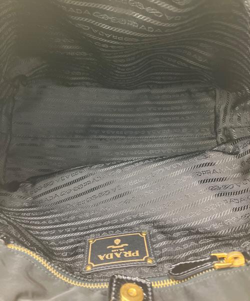 PRADA（プラダ）PRADA (プラダ) ロゴジャガードトートバッグ ブラックの古着・服飾アイテム